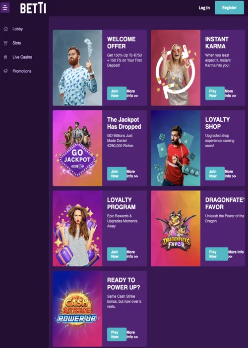 Bonuses Betti Casino<